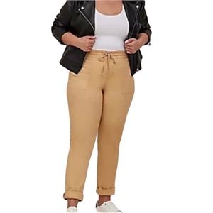 Size 0/L: Torrid Straight Stretch Poplin Mid Rise Tie Front Pant
